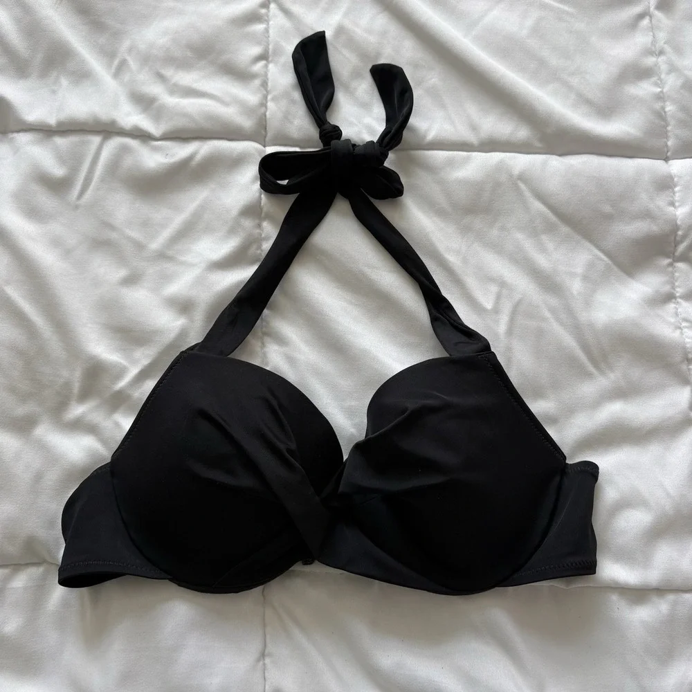 Dorina Bikini Top Bathing Suit Womens 38B Black Summer Beach Resortwear Vacation